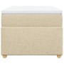 Cama box spring con colchón tela color crema 80x200 cm