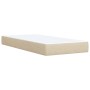 Cama box spring con colchón tela color crema 80x200 cm