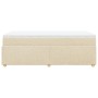 Cama box spring con colchón tela color crema 80x200 cm