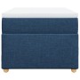 Cama box spring con colchón tela azul 80x200 cm