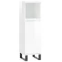 Glossy white plywood bathroom cabinet 30x30x100 cm by vidaXL, bathroom vanities - Ref: Foro24-831566, Price: 62,92 €, Discoun...