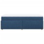 Cama box spring con colchón tela azul 80x200 cm