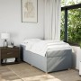 Cama box spring con colchón tela gris claro 90x190 cm