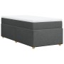 Cama box spring con colchón tela gris oscuro 90x190 cm