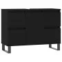 Black engineered wood bathroom cabinet 80x33x60 cm by vidaXL, bathroom vanities - Ref: Foro24-831661, Price: 78,38 €, Discoun...