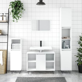 Mueble de baño madera de ingeniería blanco 80x33x60 cm