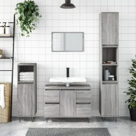 Sonoma gray engineered wood bathroom cabinet 80x33x60 cm by vidaXL, bathroom vanities - Ref: Foro24-831658, Price: 73,63 €, D...