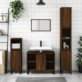 Badezimmerschrank aus braunem Eichenholzwerkstoff, 80 x 33 x 60 cm von vidaXL, Badezimmerwaschtische - Ref: Foro24-831643, Pr...