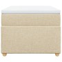 Cama box spring con colchón tela color crema 90x190 cm