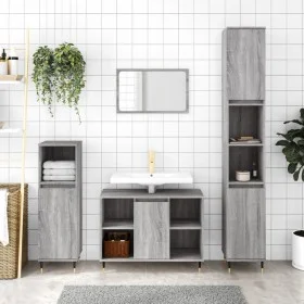 Sonoma gray engineered wood bathroom cabinet 80x33x60 cm by vidaXL, bathroom vanities - Ref: Foro24-831626, Price: 60,02 €, D...