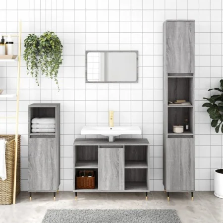 Mueble de baño madera de ingeniería gris Sonoma 80x33x60 cm de vidaXL, Tocadores de baño - Ref: Foro24-831626, Precio: 60,02 ...