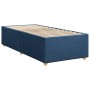Cama box spring con colchón tela azul 90x190 cm
