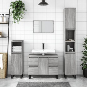 Mueble de baño madera de ingeniería gris Sonoma 80x33x60 cm de vidaXL, Tocadores de baño - Ref: Foro24-831666, Precio: 80,19 ...