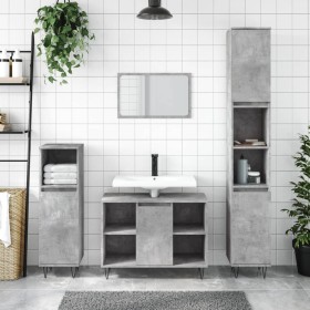 Concrete gray engineered wood bathroom cabinet 80x33x60 cm by vidaXL, bathroom vanities - Ref: Foro24-831632, Price: 49,28 €,...
