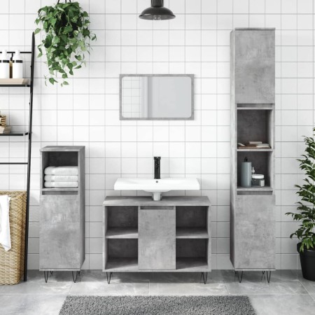 Concrete gray engineered wood bathroom cabinet 80x33x60 cm by vidaXL, bathroom vanities - Ref: Foro24-831632, Price: 49,28 €,...