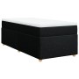 Cama box spring con colchón tela negro 90x200 cm