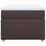 Cama box spring con colchón tela marrón oscuro 90x200 cm