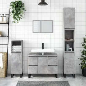 Concrete gray engineered wood bathroom cabinet 80x33x60 cm by vidaXL, bathroom vanities - Ref: Foro24-831664, Price: 81,22 €,...