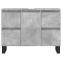 Mueble de baño madera de ingeniería gris hormigón 80x33x60 cm