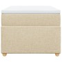 Cama box spring con colchón tela color crema 90x200 cm