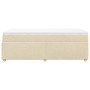 Cama box spring con colchón tela color crema 90x200 cm