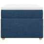 Cama box spring con colchón tela azul 90x200 cm