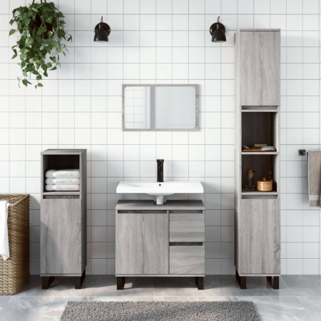 Armario de baño madera contrachapada gris Sonoma 65x33x60 cm de vidaXL, Tocadores de baño - Ref: Foro24-831618, Precio: 84,74 €