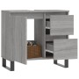 Armario de baño madera contrachapada gris Sonoma 65x33x60 cm de vidaXL, Tocadores de baño - Ref: Foro24-831618, Precio: 84,74 €