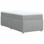 Cama box spring con colchón tela gris claro 100x200 cm