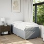 Cama box spring con colchón tela gris claro 100x200 cm