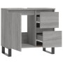 Armario de baño madera contrachapada gris Sonoma 65x33x60 cm de vidaXL, Tocadores de baño - Ref: Foro24-831618, Precio: 84,74 €