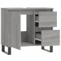 Armario de baño madera contrachapada gris Sonoma 65x33x60 cm de vidaXL, Tocadores de baño - Ref: Foro24-831618, Precio: 80,30...