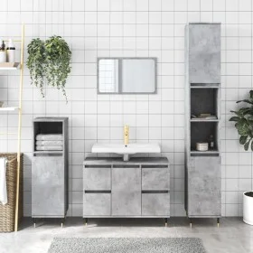 Concrete gray engineered wood bathroom cabinet 80x33x60 cm by vidaXL, bathroom vanities - Ref: Foro24-831648, Price: 77,03 €,...