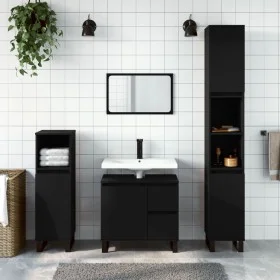 Badezimmerschrank aus schwarzem Sperrholz, 65 x 33 x 60 cm von vidaXL, Badezimmerwaschtische - Ref: Foro24-831613, Preis: 85,...