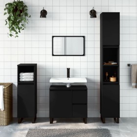 Black plywood bathroom cabinet 65x33x60 cm by vidaXL, bathroom vanities - Ref: Foro24-831613, Price: 87,31 €, Discount: %