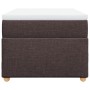 Cama box spring con colchón tela marrón oscuro 100x200 cm