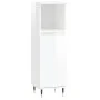 Armario de baño madera contrachapada blanco brillo 30x30x100 cm de vidaXL, Tocadores de baño - Ref: Foro24-831550, Precio: 49...