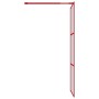 Mampara puerta de ducha vidrio transparente ESG rojo 80x195 cm