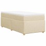 Cama box spring con colchón tela color crema 100x200 cm en Camas y somieres | Comprar online en Foro24