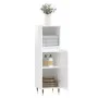 Armario de baño madera contrachapada blanco brillo 30x30x100 cm de vidaXL, Tocadores de baño - Ref: Foro24-831550, Precio: 49...