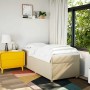 Cama box spring con colchón tela color crema 100x200 cm en Camas y somieres | Comprar online en Foro24