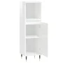 Armario de baño madera contrachapada blanco brillo 30x30x100 cm de vidaXL, Tocadores de baño - Ref: Foro24-831550, Precio: 49...