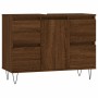 Mueble de baño madera de ingeniería roble marrón 80x33x60 cm de vidaXL, Tocadores de baño - Ref: Foro24-831659, Precio: 74,83...