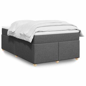 Cama box spring con colchón tela gris oscuro 120x190 cm en Camas y somieres | Comprar online en Foro24
