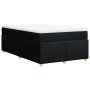 Cama box spring con colchón tela negro 120x190 cm