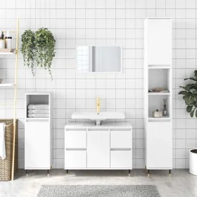 Engineered wood bathroom furniture in high gloss white, 80x33x60 cm. by vidaXL, bathroom vanities - Ref: Foro24-831646, Price...