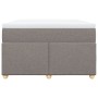 Cama box spring con colchón tela gris taupe 120x190 cm