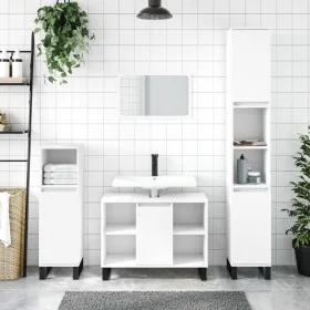 White engineered wood bathroom cabinet 80x33x60 cm by vidaXL, bathroom vanities - Ref: Foro24-831636, Price: 50,78 €, Discoun...