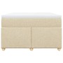Cama box spring con colchón tela color crema 120x190 cm