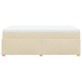 Cama box spring con colchón tela color crema 120x190 cm